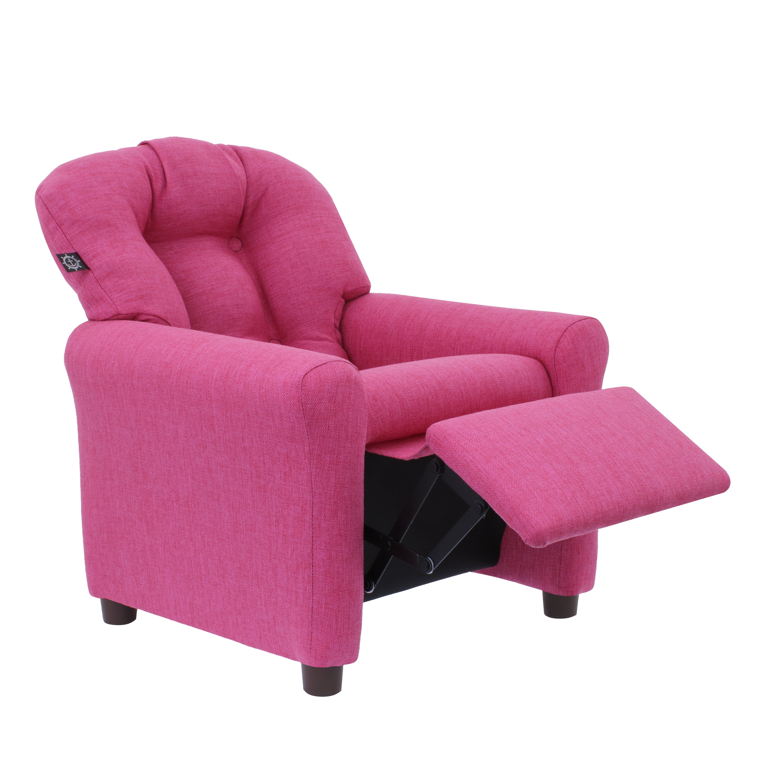 The Crew Furniture Traditional Kids Recliner Chair, Toddler Ages 1-5 Years, Polyester Linen, Magenta