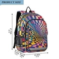 thumbnail image 2 of FORMRS Unisex School Backpack 17" Student Travel Bag with Laptop Compartment, Colorful Wavy Plaid, 2 of 7