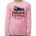 thumbnail image 2 of Merry Fishmas Long Sleeve Shirt Unisex X-Large Pink, 2 of 5