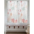 thumbnail image 6 of Bedroom Curtains 63 Inches length, Coastal Turtle Window Treatment Curtain Drapes, Orange Red Coral Green Jellyfish Starfish Rod Pocket Curtain Panels for Living Room Kitchen, 42"x63", 2 Panels, 6 of 7