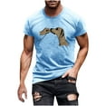 thumbnail image 2 of NuoCaiYun Fashionable Men'S Tops Casual Printed Short Sleeve Round Neck Summer Fall Blouses, 2 of 5