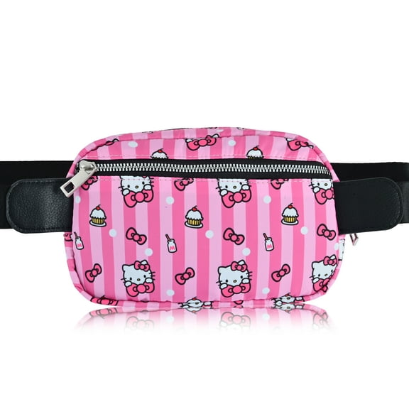 Sanrio Hello Kitty Crossbody Bags for Women | Travel Essentials for Women Fanny Pack Belt Bag with Buckle | Lightweight Travel Accessories Cross Body Bag