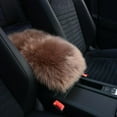 thumbnail image 3 of lanema Plush Sheepskin Center Console Furry Warm Wool Truck SUV Furry Armrest Car Accessories, 3 of 14