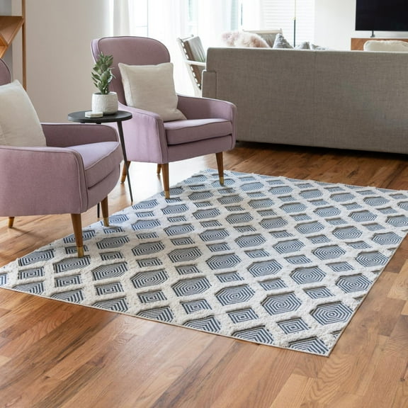 Sabrina Soto Casa Collection Area Rug - Havana (4' 5" x 6' Rectangle Navy Blue/Olive)
