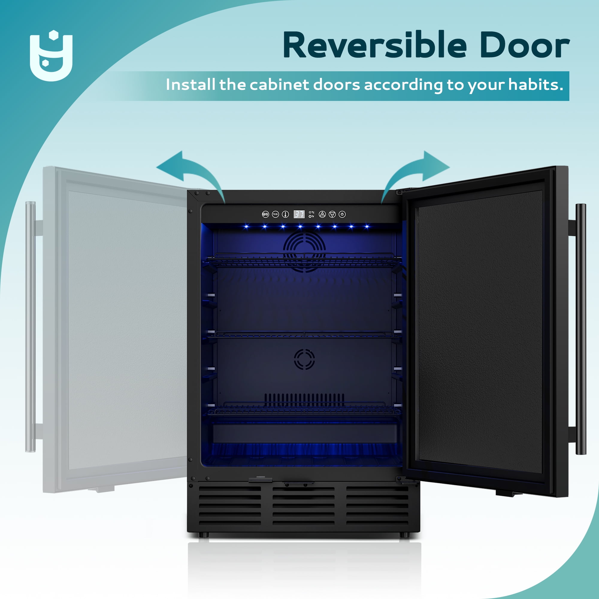 EUHOMY 5.3 Cu.ft. Freestanding Beverage Refrigerator for Soda, Beer, Wine Outdoor Indoor