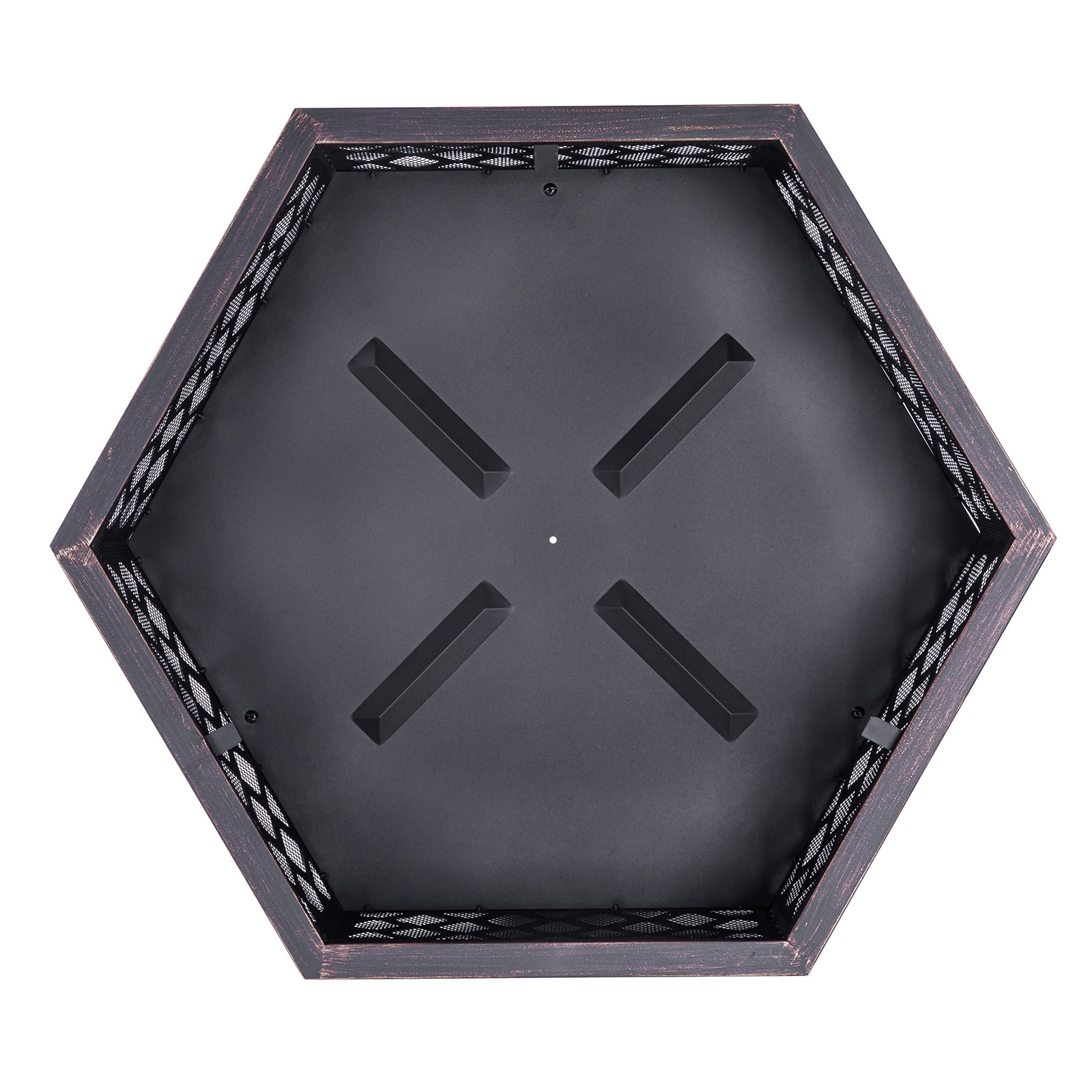 MistMo 33“ Hexagonal Outdoor Wood Burning Fire Pit