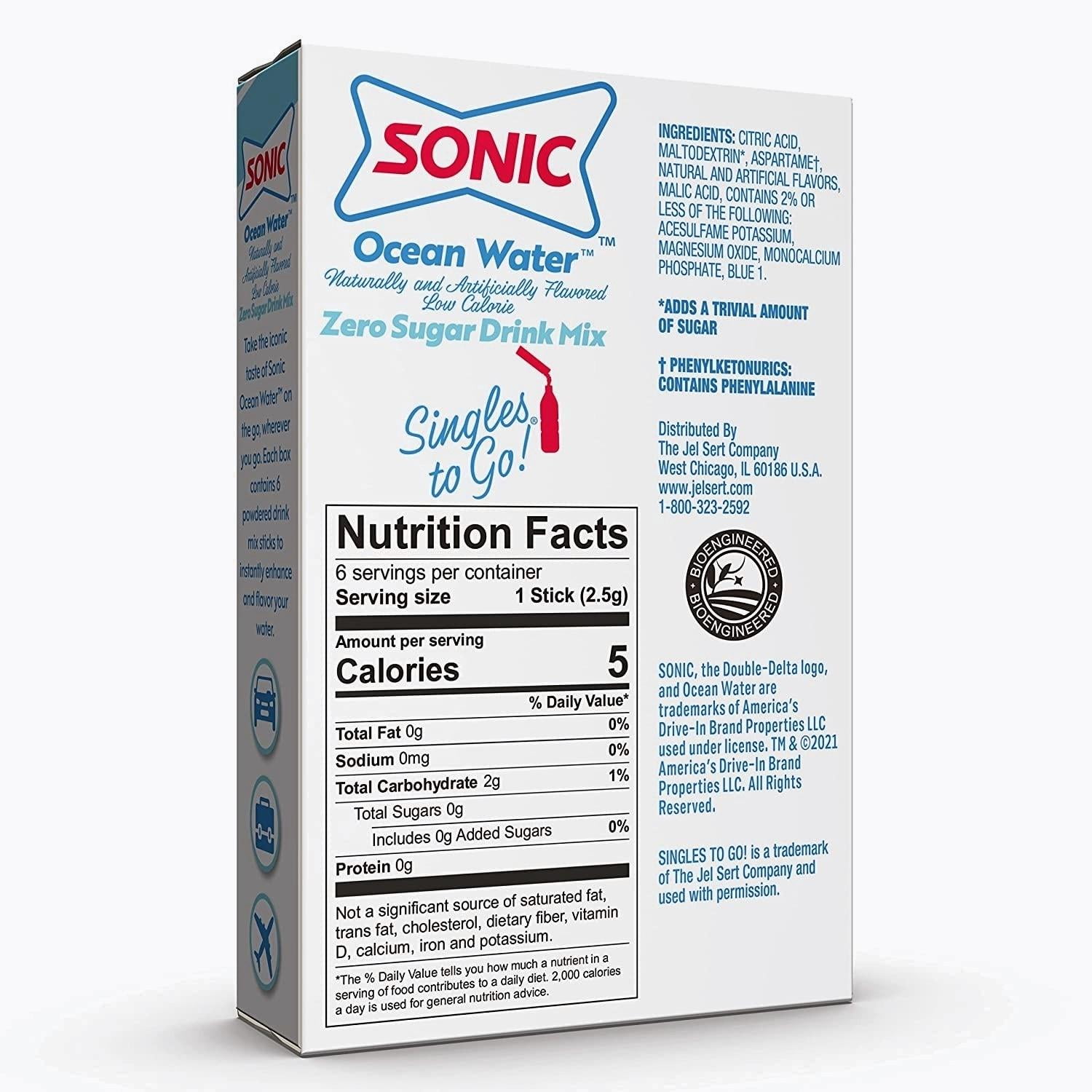 Buy Sonic Ocean Water Singles to Go Powdered Drink Mix, Sugarfree