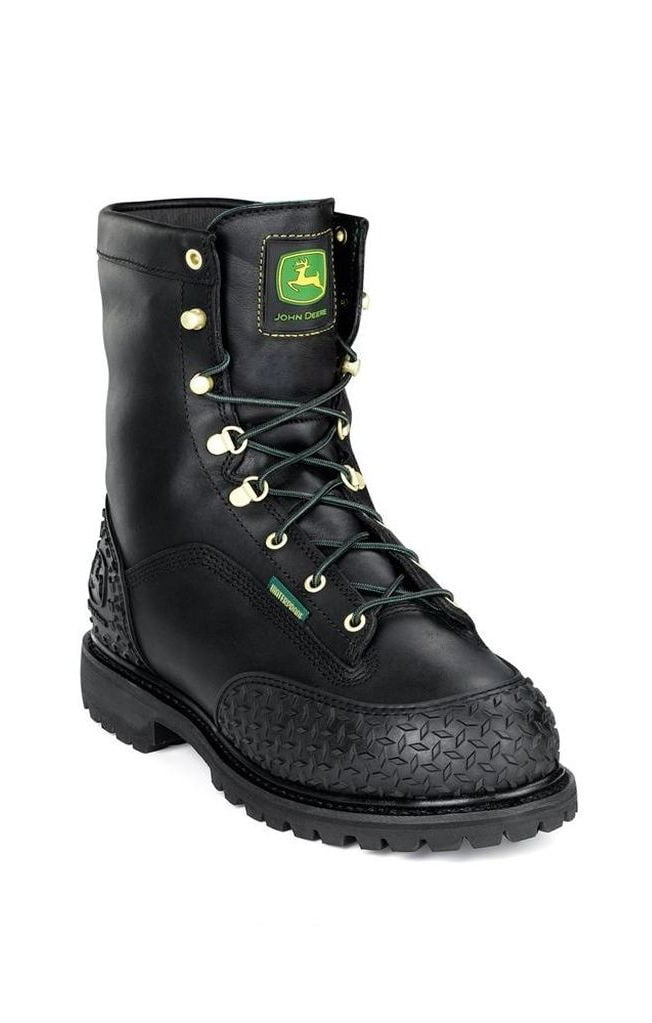 John Deere Work Boots Mens Steel Toe Met Waterproof Lacer Black Jd9350 4112