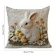 thumbnail image 3 of CaiYueKe Easter Throw Pillow Cover Faux Embroidery Bunny Chick Floral Decorative Cushion Cover Sofa Bedroom Home Decor Farmhouse Spring Holiday Decorative Pillow, 3 of 7