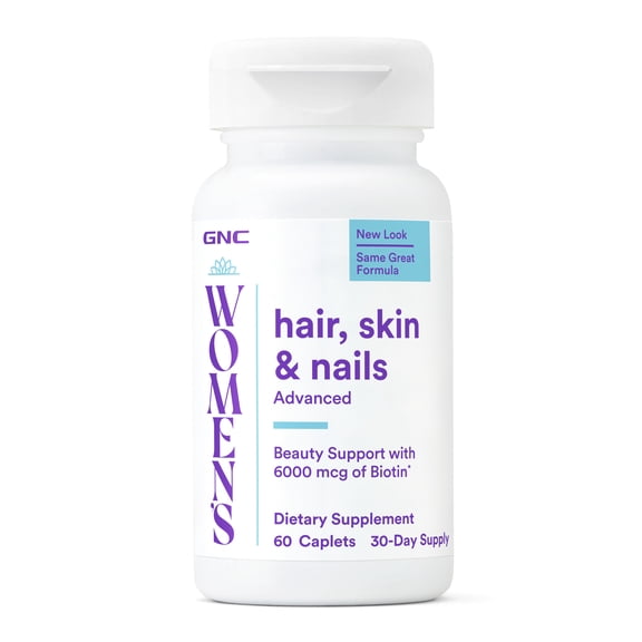 GNC Women's Advanced Hair, Skin & Nails Formula - 60 Caplets (30 Servings)