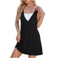 thumbnail image 2 of Antinious Women Solid V-Neck Sleeveless Reversible Loose Breathable Soft Dress, 2 of 5