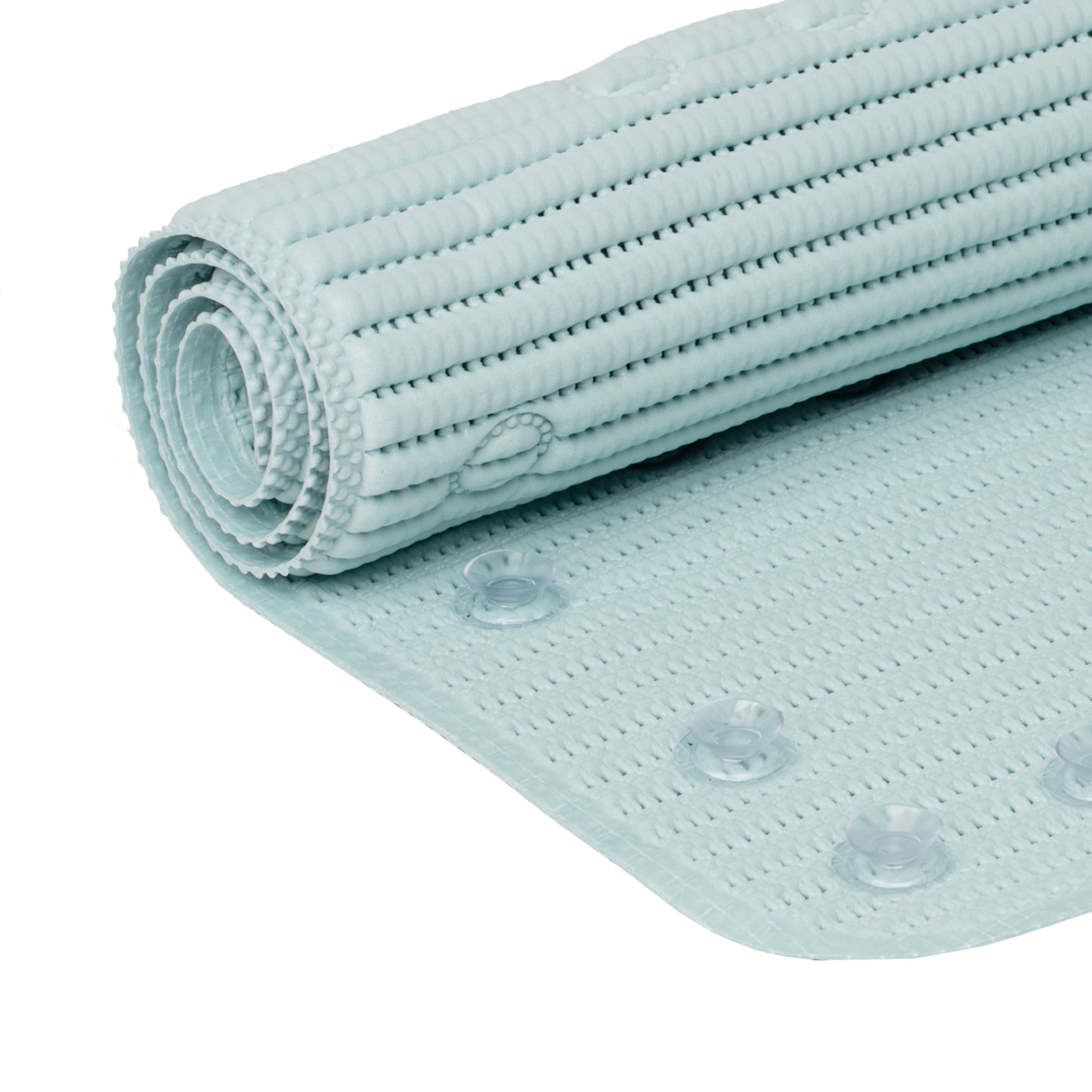 (2 pack) Clorox Sky Blue Cushioned Bathtub Mat with Suction Cups, 17 in. x 36 in.