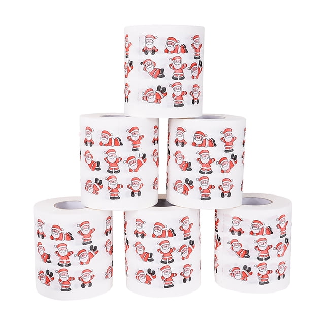 IROINID Décorations de Noël Extérieur Intérieur, Décorations de Noël pour la Maison, Décorations de Noël pour Arbre, Rouleau de Papier Imprimé Intéressant pour Table de Cuisine