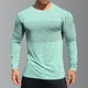 thumbnail image 5 of pstuiky hombres de manga larga, Suéter informal ajustado para hombre, manga larga, cuello redondo, color sólido, deportivo, transpirable Tops de hombre m, 5 of 5