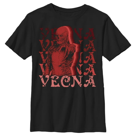 Netflix Boy's Stranger Things Red Vecna Stacked Graphic T-Shirt