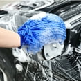 thumbnail image 4 of Jkung 1 Pair Chenille Microfiber Car Wash Mitt Scratch Lint Free Double-sided Cleaning Strong Water Absorption Thickened Car Wash Gloves, 4 of 7
