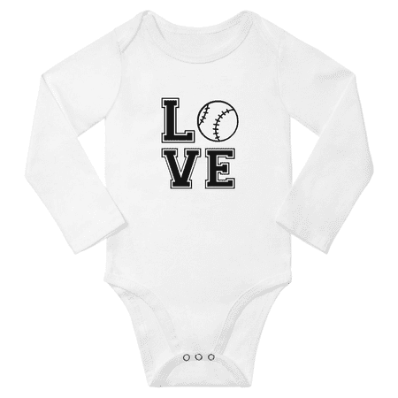 

Baseball Love Cute Baby Long Sleeve Jumpsuit Unisex (White 18-24M)