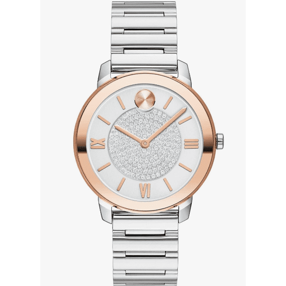 Movado Bold 3600773 Luxe Crystal Sparkle Dial Accent Stainless Steel Two Tone