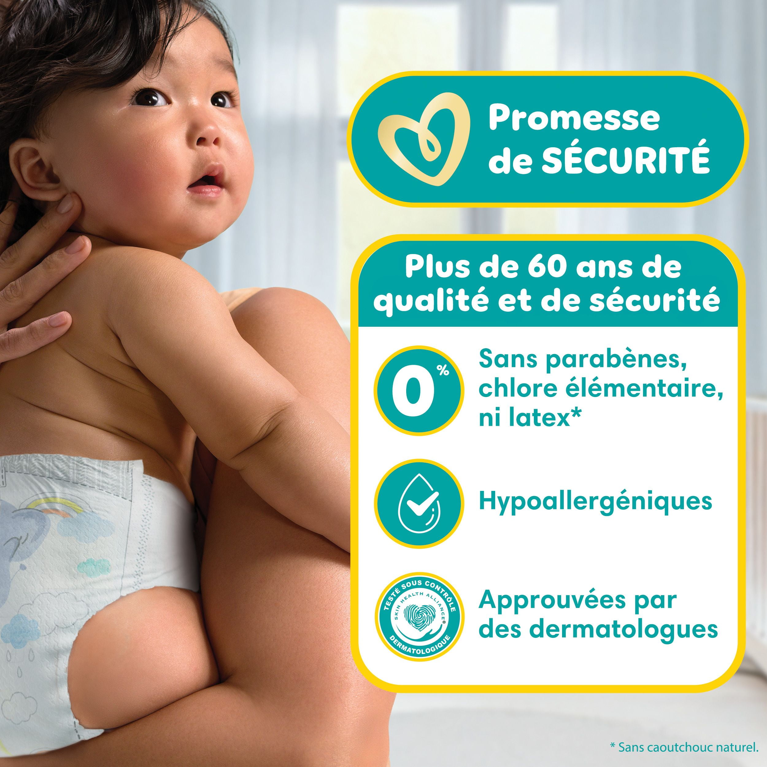 Couches Pampers Swaddlers, absorbantes, gardent bébé au sec et confortable, couche jetable pour bébé sans danger pour la peau, taille 2 (4,5 à [10 à 22 lb])