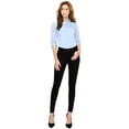 thumbnail image 5 of Made by Johnny Women's 3/4 Sleeve Tailored Button Down Shirts S DUSTY_BLUE, 5 of 6