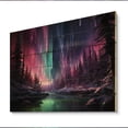 thumbnail image 2 of Designart "Iridescent Icicles in Northern Lights" Landscapes Print on Natural Pine Wood, 2 of 5