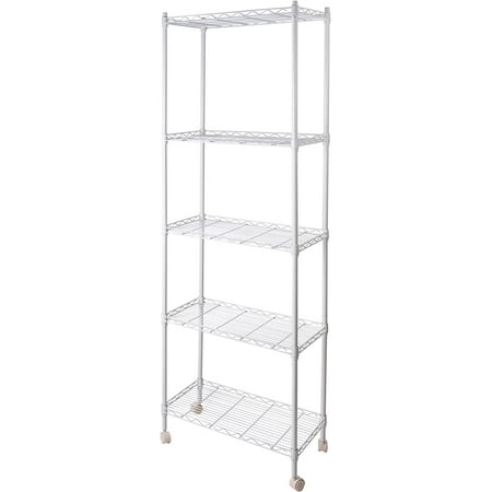

HANGER Wire Shelving Unit 4-Tier Heavy Duty Height Adjustable Rolling Metal Shelves for Storage 440 lbs Capacity 23.23 W X 13.4 D X 47.24 H Silver