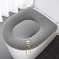 thumbnail image 1 of Funda de asiento de inodoro cálida para el invierno, alfombrilla para inodoro, 1 pieza, accesorio de baño lavable, tejido de punto, almohadilla suave en forma de O de color puro, funda para, 1 of 5