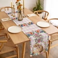 thumbnail image 6 of Easter Rabbit Eggs Cotton Linen Table Runner for Dining Kitchen, Spring Flowers Leaves Pastoral Pink Laid Wedding Outdoor Party Tablerunners, Dresser Scarf Coffee Tablecloth Runners 13x70 Inches, 6 of 9
