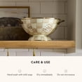 thumbnail image 3 of MACKENZIE-CHILDS Enamel Colander, Decorative Kitchen Strainer, Small, Brown-and-White Mocha Check, 3 of 6