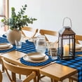 thumbnail image 6 of Black Blue Plaid Round 15 Inch Placemats Set of 6, Country Buffalo Checked Gingham HeatResistant Non Slip Place Mats for Dining Table, Wipeable Braided Kitchen Table Mats for Housewarming, 6 of 9
