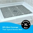 SlipX Solutions 27 x 27 Extra Large Square Shower Mat in Translucent Gray