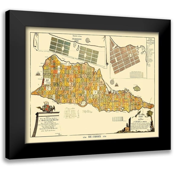 Beck 14x12 Black Modern Framed Museum Art Print Titled - Saint Croix Island Landowner United States