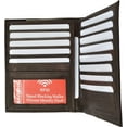 thumbnail image 3 of Extra Capicity RFID Blocking Bifold Hipster Credit Card Wallet Premium Leather Brown, 3 of 6