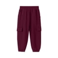 thumbnail image 7 of ZOYOEN Boys Cargo Sweatpants with Pockets- Casual Baggy Elastic Waist Straight Leg Kids Jogger Pants Wine Size 11-12Years, 7 of 7