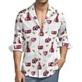 thumbnail image 2 of Wine Lover Casual Shirts Men Red Wine Pattern Shirt Long Sleeve Vintage Harajuku Blouses Spring Design Top 3XL 4XL, 2 of 6