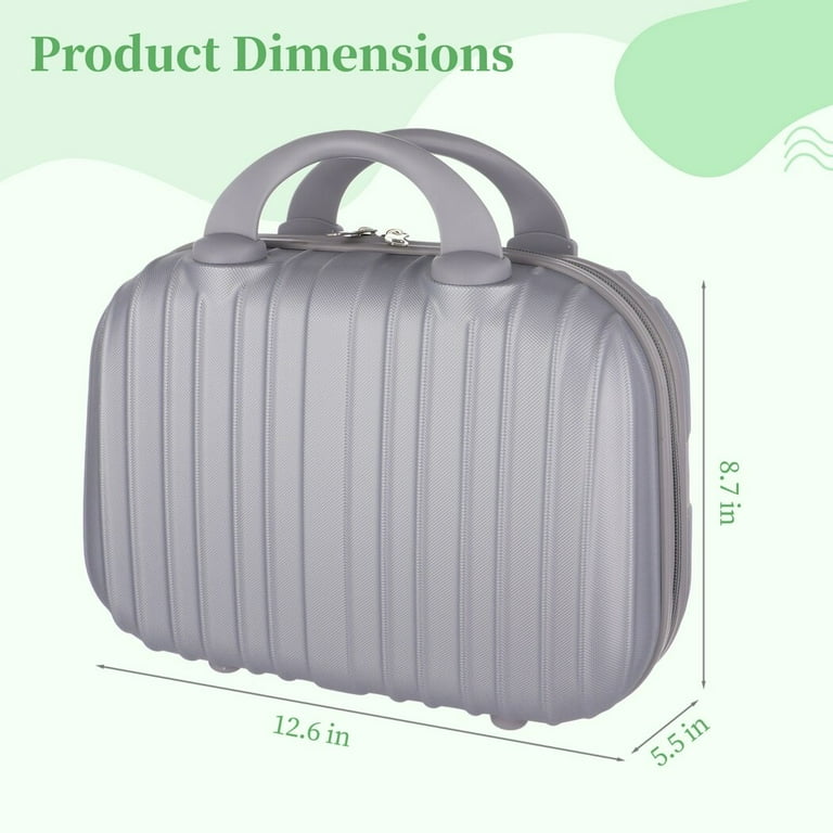 Hard Shell Cosmetic Case 13 Inch Makeup Case Portable Makeup Travel Case Small ABS Carrying Suitcase with Elastic Band Hand Luggage Bag Organizer with Anti Slip Pads Walmart