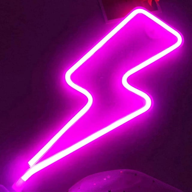 Lightning Bolt Neon Signs-led Signs For Wall Decor Usb Or Battery Led Lightning Bolt Light With On/off Switch, Lightning Neon Sign For Wall Decor, Gam