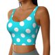 thumbnail image 2 of Balery Aqua And White Polka Dot Sujetadores deportivos con espalda cruzada para mujer, acolchados, sin costuras, de alto impacto, ideales para yoga, gimnasio, entrenamiento y fitness.-Small, 2 of 8