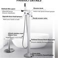 thumbnail image 3 of JERFIT Floor Mounted Freestanding Bathtub Faucet Set with Hand Shower, Chrome Waterfall Tub Filler, Single Handle Stainless Steel Floor Mount Faucet, 3 of 6