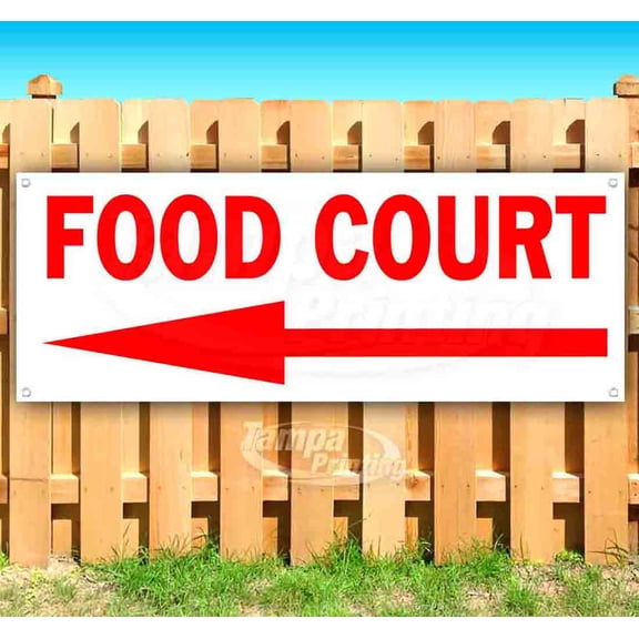 Food Court 13 oz Vinyl Banner With Metal Grommets