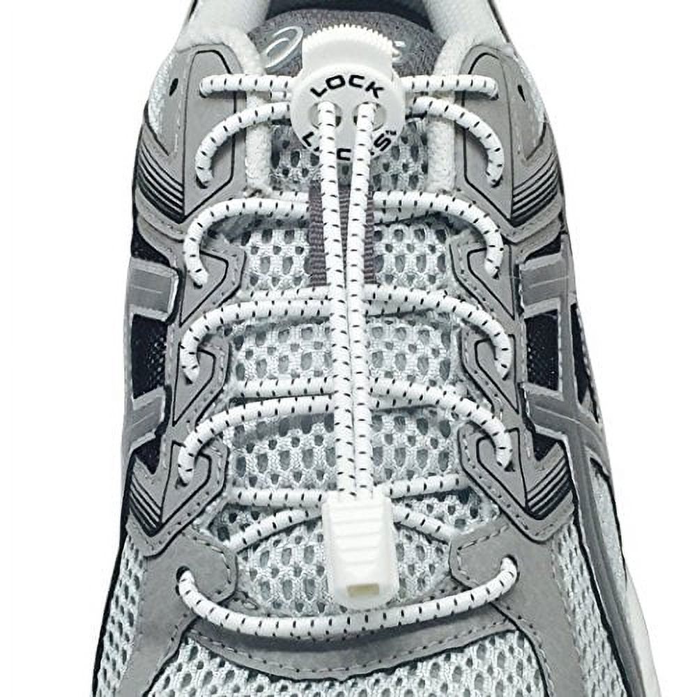 LOCK LACES (Elastic No Tie Shoe Laces) (Pack of 3) (Black-White-Gray) - image 3 of 4