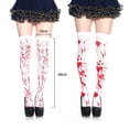 thumbnail image 3 of Women's Gothic Skeleton Knee Socks, Black Bone Pattern Bloodstain Halloween Socks, 3 of 3