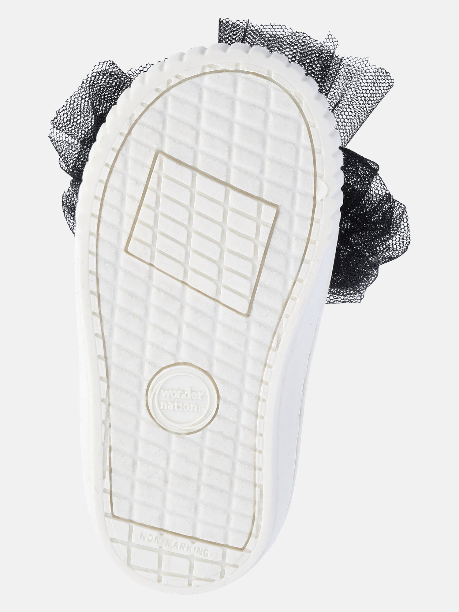 Wonder Nation Baby Girls Strap Bump Toe Tulle Bow Sneakers