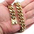 thumbnail image 6 of 6mm-18mm Men's Miami Cuban Link Chain Necklace 18K Gold Plated Stainless Steel, 6 of 6