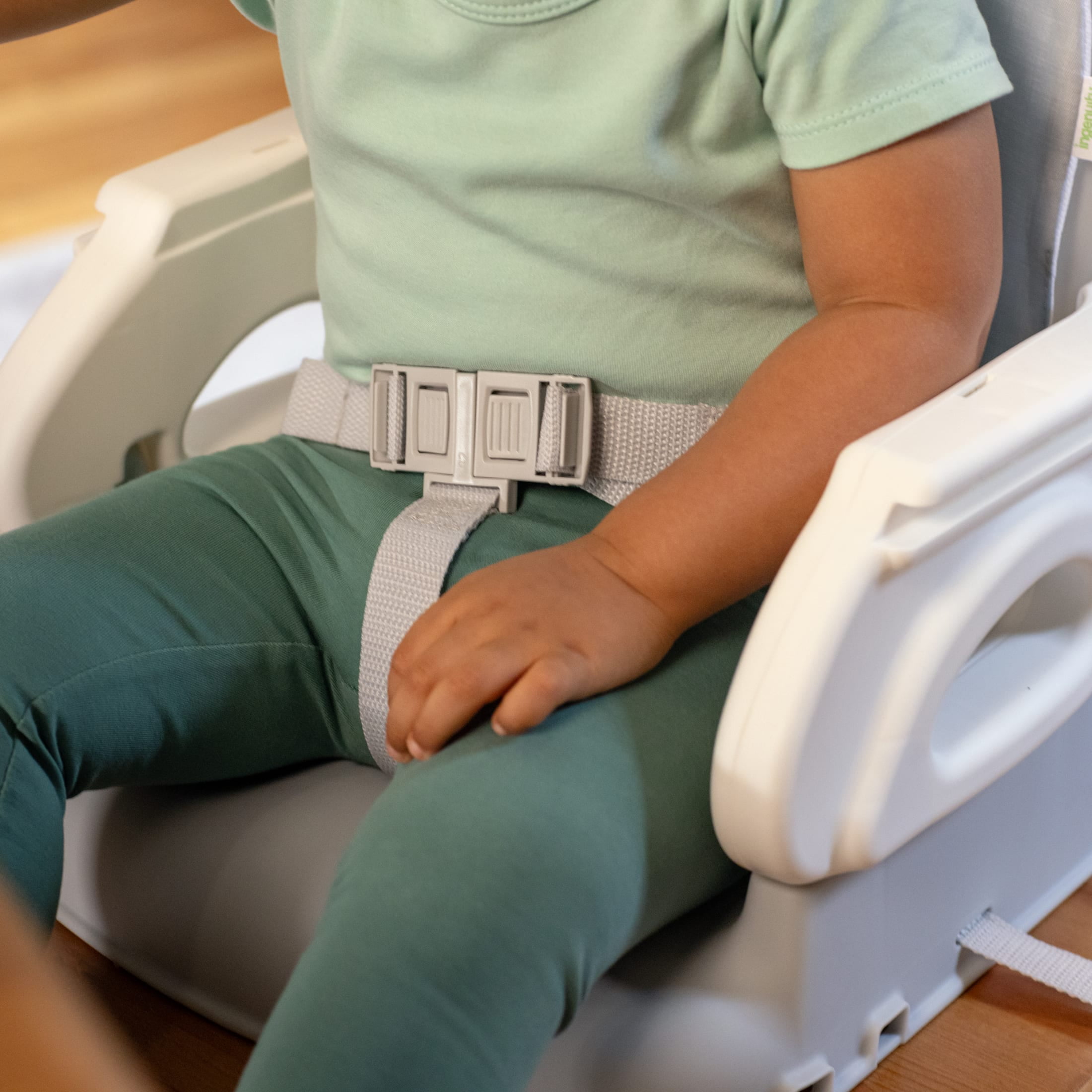 Ingenuity Deluxe Comfort Folding Baby Booster - Adjustable Height - Cushioned - Lightweight - 6M-3Y