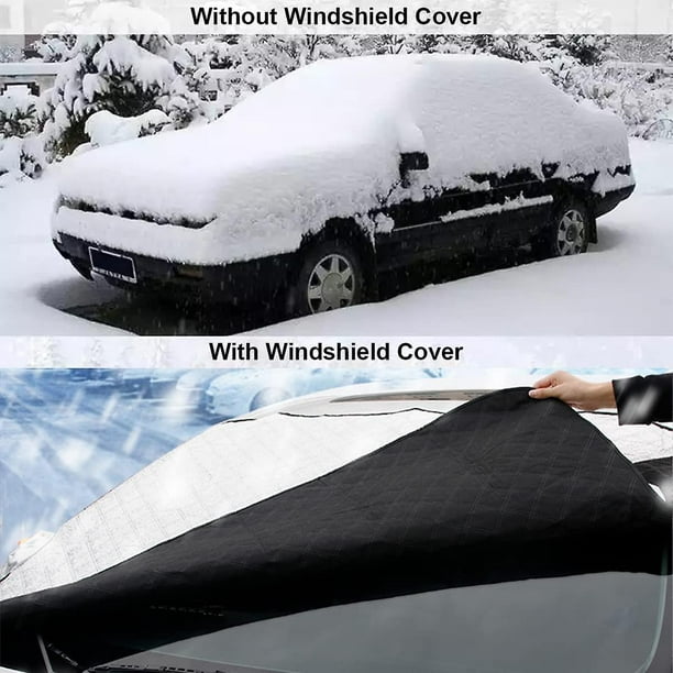 Car Windshield Snow Cover, Winter Windshield Cover For Ice Frost With  Magnetic Edge Fit Most Cars 