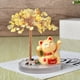 thumbnail image 4 of Gato saludando con base de árbol, alimentado con energía solar, hecho a mano con piedra de cristal, adorno de escritorio Feng Shui para el hogar, 4 of 6