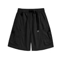 thumbnail image 5 of Ceisia Mens Belted Multi Pocket Cargo Shorts Drawstring Waist Tactical Shorts for Men Outdoor Black XL Gifts for Father, 5 of 6