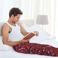 thumbnail image 5 of Bixox Men's Red Glitter Patterned Pajama Pants with Pockets Lounge Clothes for Home, 5 of 5