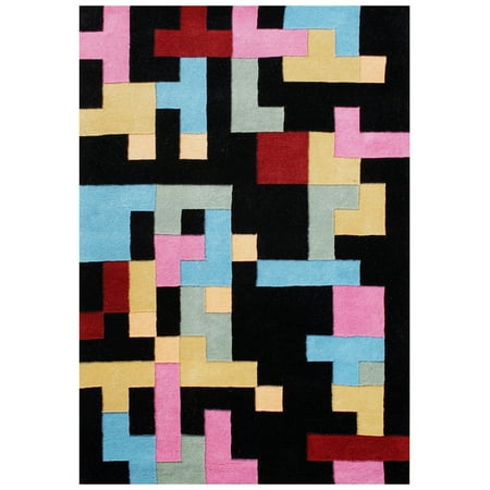 - Alliyah Rugs Handmade Black Abstract New Zealand Blend Wool Area Rug (5' x 8') - 5' x 8'